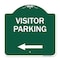 Signmission Reserved Parking Visitor Parking Arrow Pointing Left, Green & White Alum, 18" x 18", GW-1818-23024 A-DES-GW-1818-23024 - alternate 1